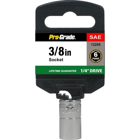 Pro-Grade Tools 1/4" Dr. 6 Pt. 3/8" Socket 12205